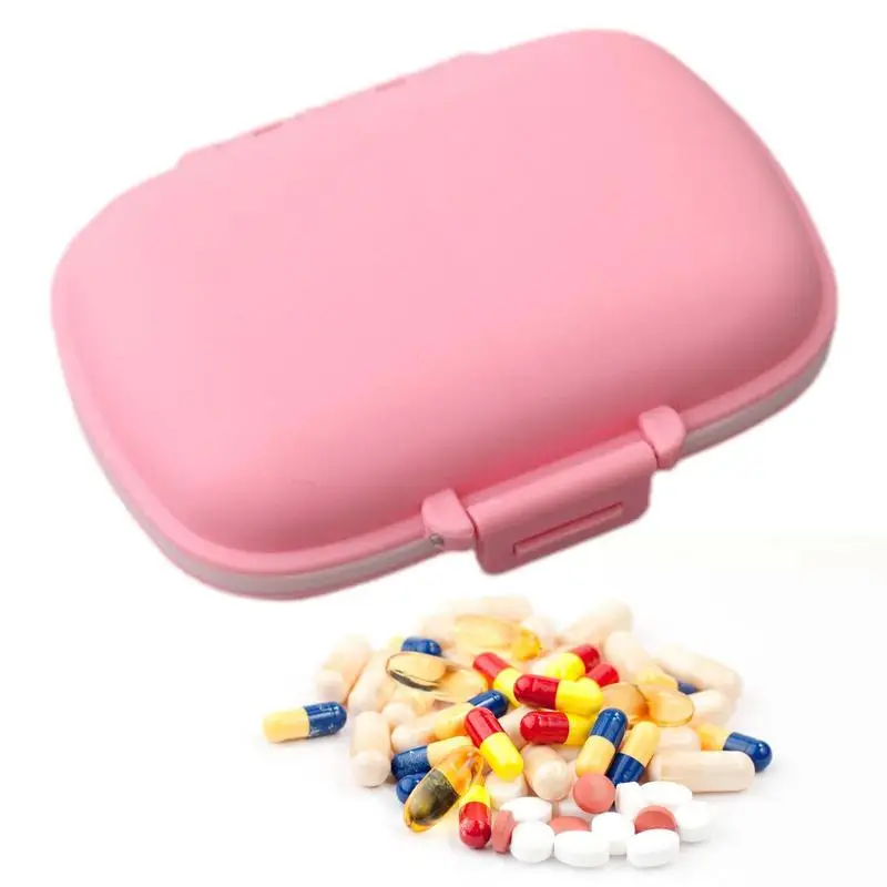 

Weekly Pill Organizer 8 Compartments Small Fold Pill Box Travel Pill Case With Lock Personal Pill Organizers Pocket Medication