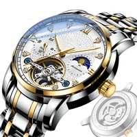 high quality mens mechanical watch hollow waterproof steel band luminous automatic mechanical watch fashion mens watch