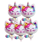 Детские воздушные шары в виде единорога, кота