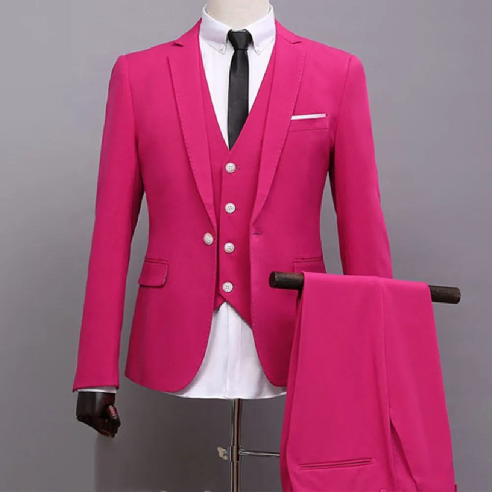 

2022 Fashion One Button Mens Suits Wedding Custom Made Prom Masculino Trajes De Hombre Blazer 3 Pieces(Jacket+Pant+Vest)