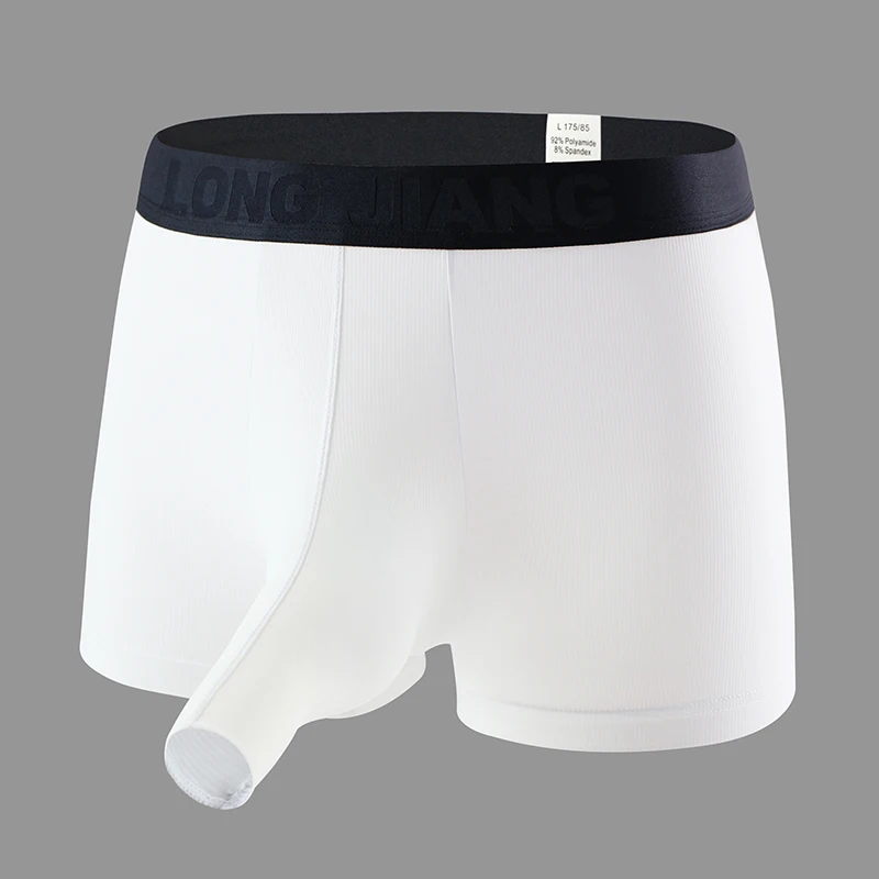 Soft Boxers Ice Silky U Convex Sexy Man Solid Nylon Elephant Nose Underwear Breathable Underpants Cuecas Boxershorts Trunks images - 6