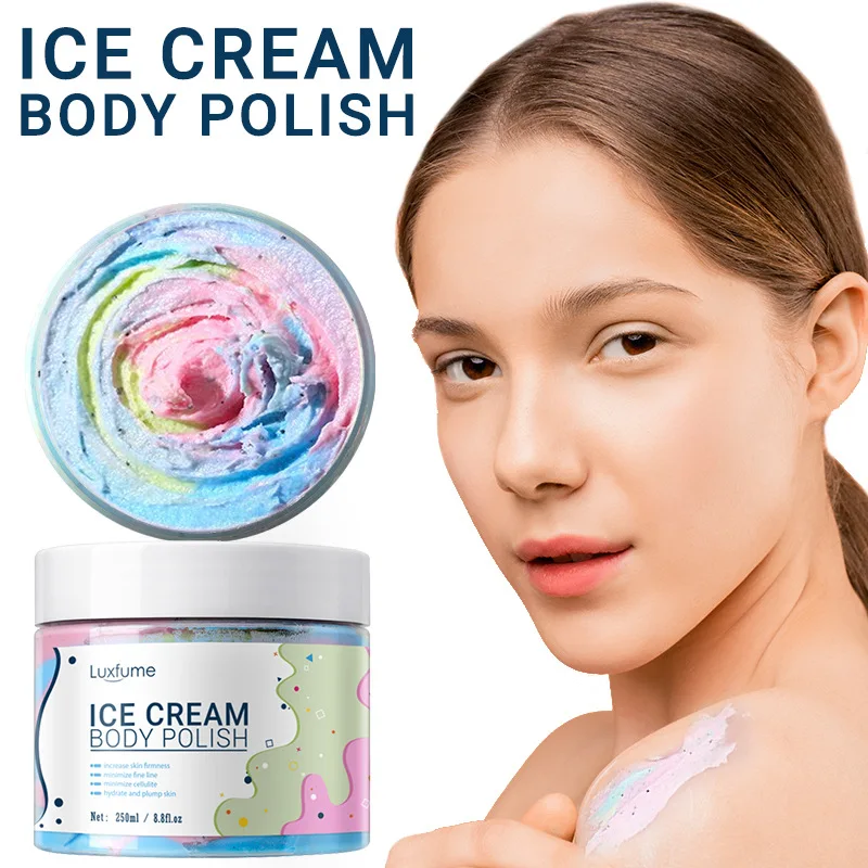 

Ice Cream Body Scrub 3 Color Deep Cleansing Exfoliating Scrub Pore Acne Treatment Exfoliating Brightening Body Scrub