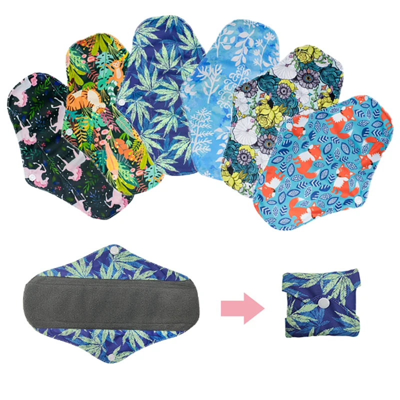 Bamboo Cloth Sanitary Napkin Reusable Washable Menstrual Pads Women Hygiene Sanitary Towels Pads Postpartum Nursing Pads