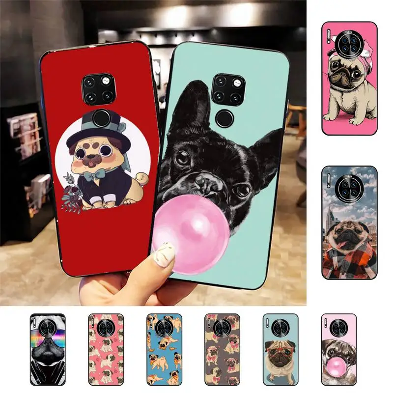 

Cute Pug Dog Phone Case for Huawei Mate 20 10 9 40 30 lite pro X Nova 2 3i 7se