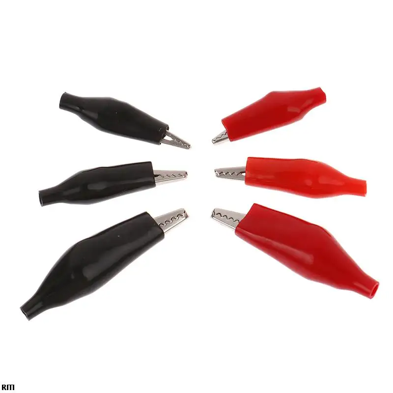 

10pcs 28mm/35mm/45mm Sheath Alligator Clip Crocodile Electrical Clamp for Testing Probe Meter Black/Red with Plastic Boot