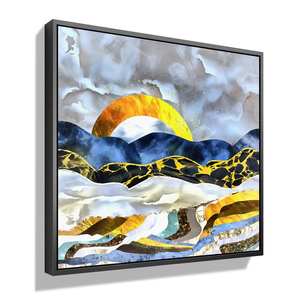 

Forbeauty Painting Abstract Golden Marble For Wall Decor (PS Framed Gallery Wrap)