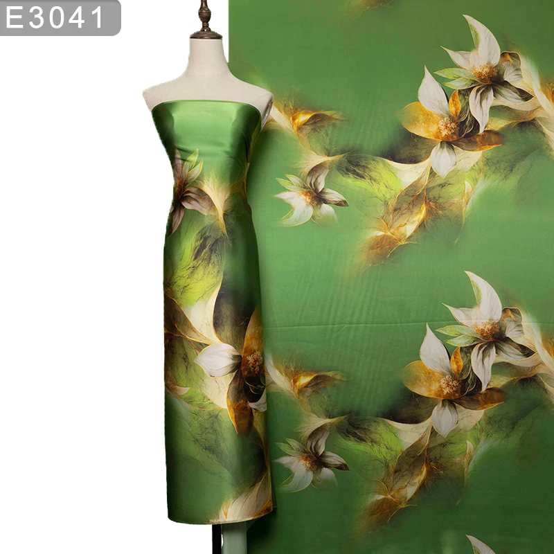 HYSK Ткань Из 100% Чистого Шелка Crêpe De Chine С Цветочным Цифровым Принтом Charmeuse