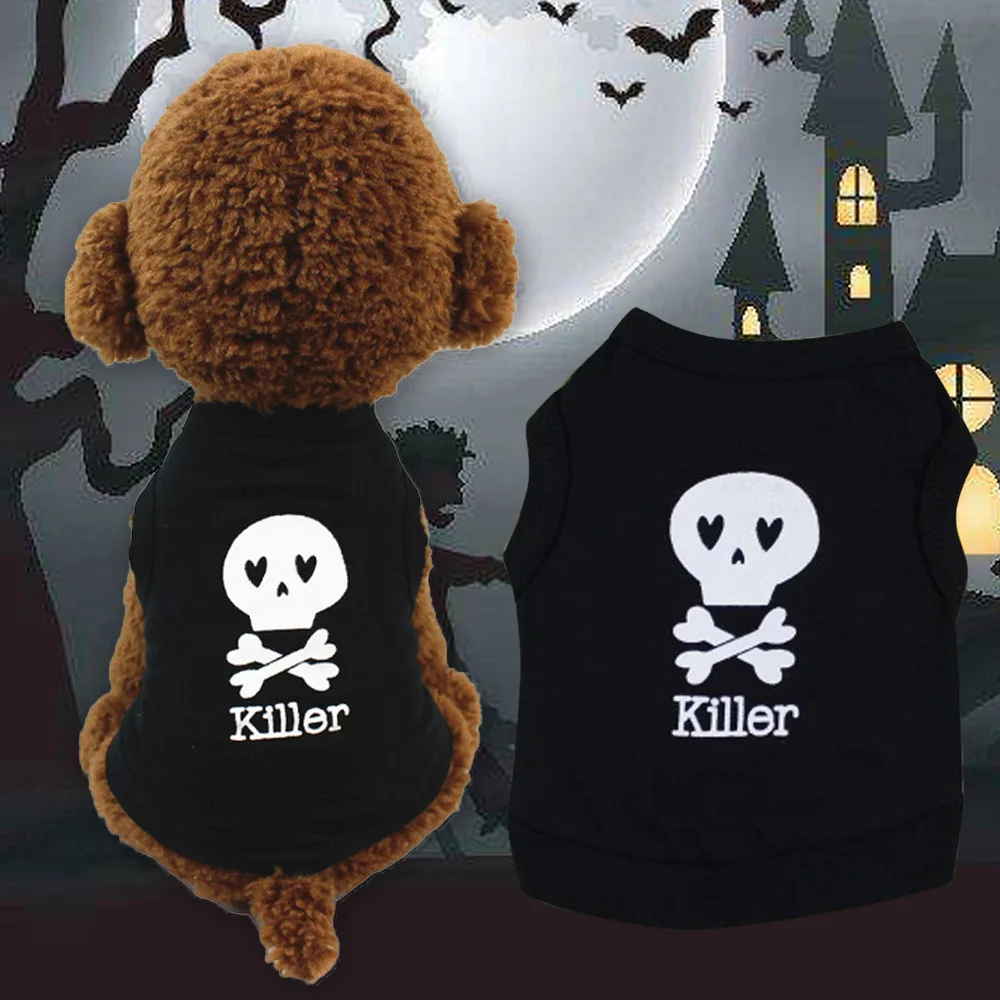 

Behogar домашнее животное собака кошка футболка жилет одежда Хэллоуин костюм товары для 1-2 кг померанский шпиц Чихуахуа Мальтийский щенок