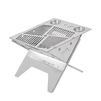 Portable Charcoal Grill Outdoor Folding Barbecue Charcoal Grill Stainless Steel Tabletop Hibachi Grills For Outside Camping