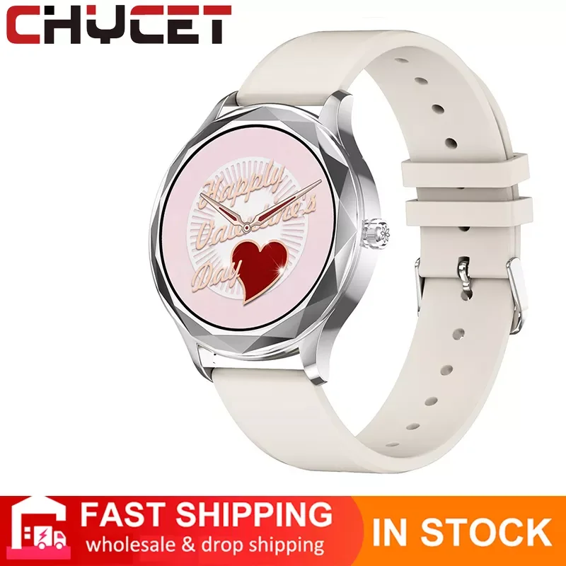 

CHYCET 2021 Fashion Heart Rate Monitor Smartwatch Women Smart Watch Sleep Blood Pressure Motion Tracking for Android IOS Huawei