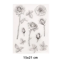 new arrivals rose flowers clear stamps for diy scrapbooking crafts stencil fairy rubber stamps card make photo album decor