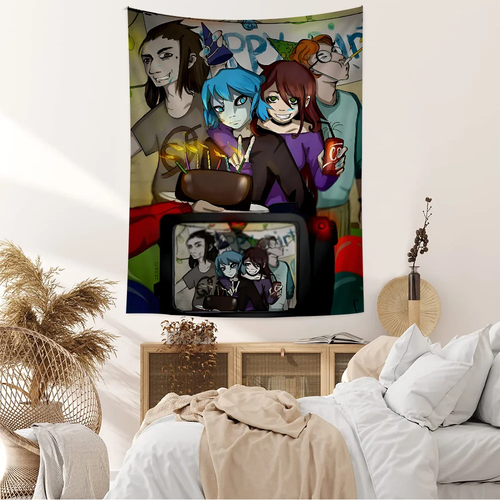 Игра Салли Лицо Красочный Гобелен Настенный Хиппи Цветок Настенные Ковры Декор