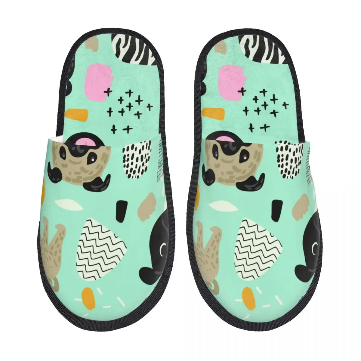 Меховые тапочки для женщин и мужчин модные пушистые зимние теплые домашняя обувь