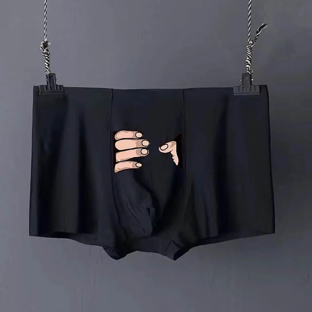 Мужское нижнее белье мужские трусы-боксеры из ледяного шелка забавные трусы