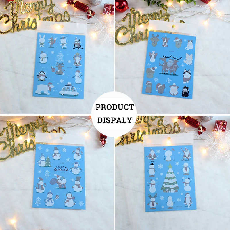 VeeCharm-Рождественские Временные татуировки для детей праздничные с