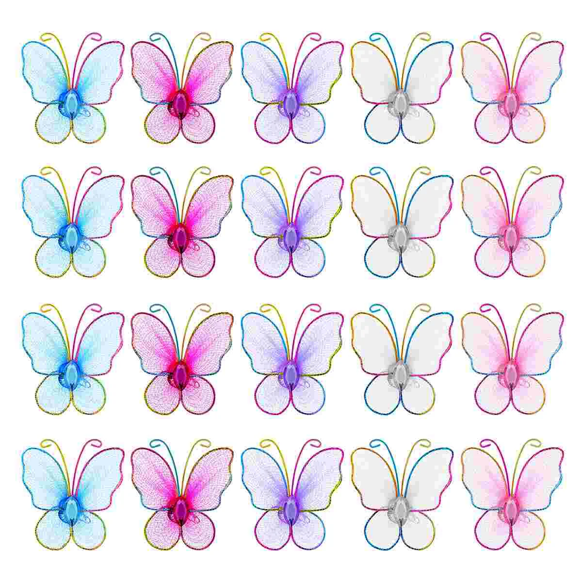 

Mesh Wire Glitter Butterflies Craft Decorativedecorations Wedding Favor Stickers 3D Decoration Sock Accessories Stockingsclip