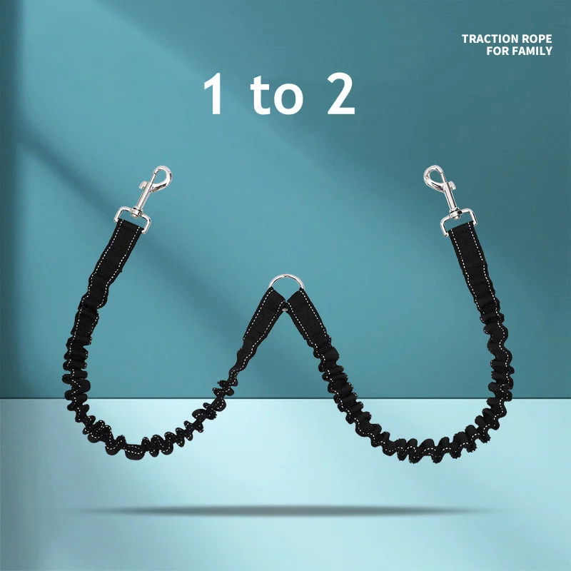 

1 to 2 Dog Leash Collar Accessories Buffer Rope Elasticity Extend Anti-winding Dog Outdoor Walking Leash Leads Pet Supplies