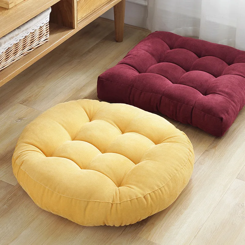 

Inyahome Meditation Floor Round Pillow for Seating on Floor Solid Tufted Thick Pad Cushion for Yoga Balcony Chair Seat Cushions