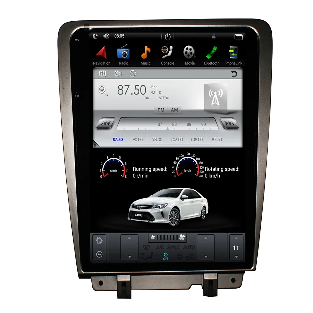 

Автомобильный радиоприемник 12,3 дюйма для Ford Mustang 2009-2014, экран Tesla, Android, Qualcomm, GPS-навигация, Carplay, стерео, мультимедийный плеер