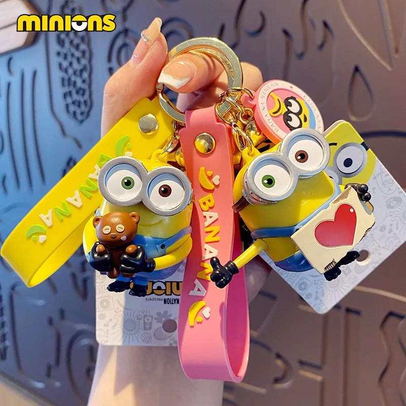 

Minions Keychain Strap Despicable Me Gru Key Chain Accessories Bag Pendant Decoration Pvc Kawaii Doll Festival Gift for Girl