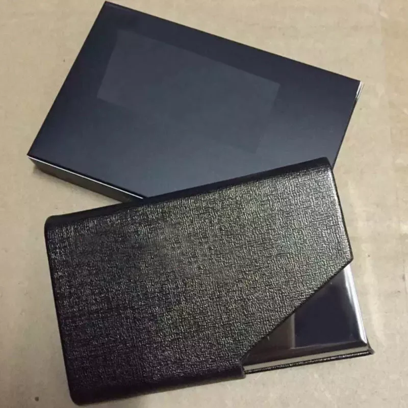 

Business ID Credit Card Holder For Women Men Fashion Brand Metal Aluminum Card Case PU Leather Porte Carte metal in card