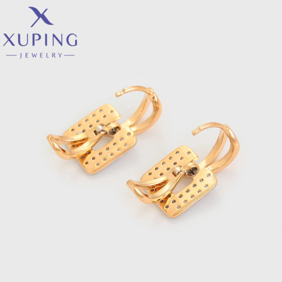Квадратные серьги-кольца Xuping