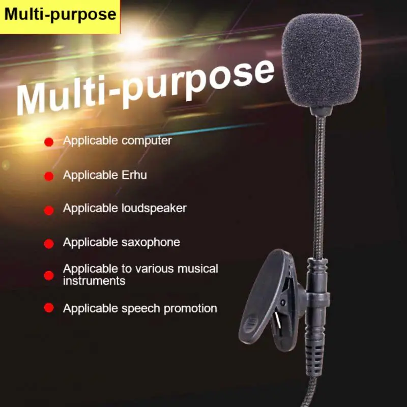 

Mini 3.5mm Microphone Condenser Clip-on Lapel Lavalier Mic Portable Stereo HiFi Sound Quality For Phone Computer Recording