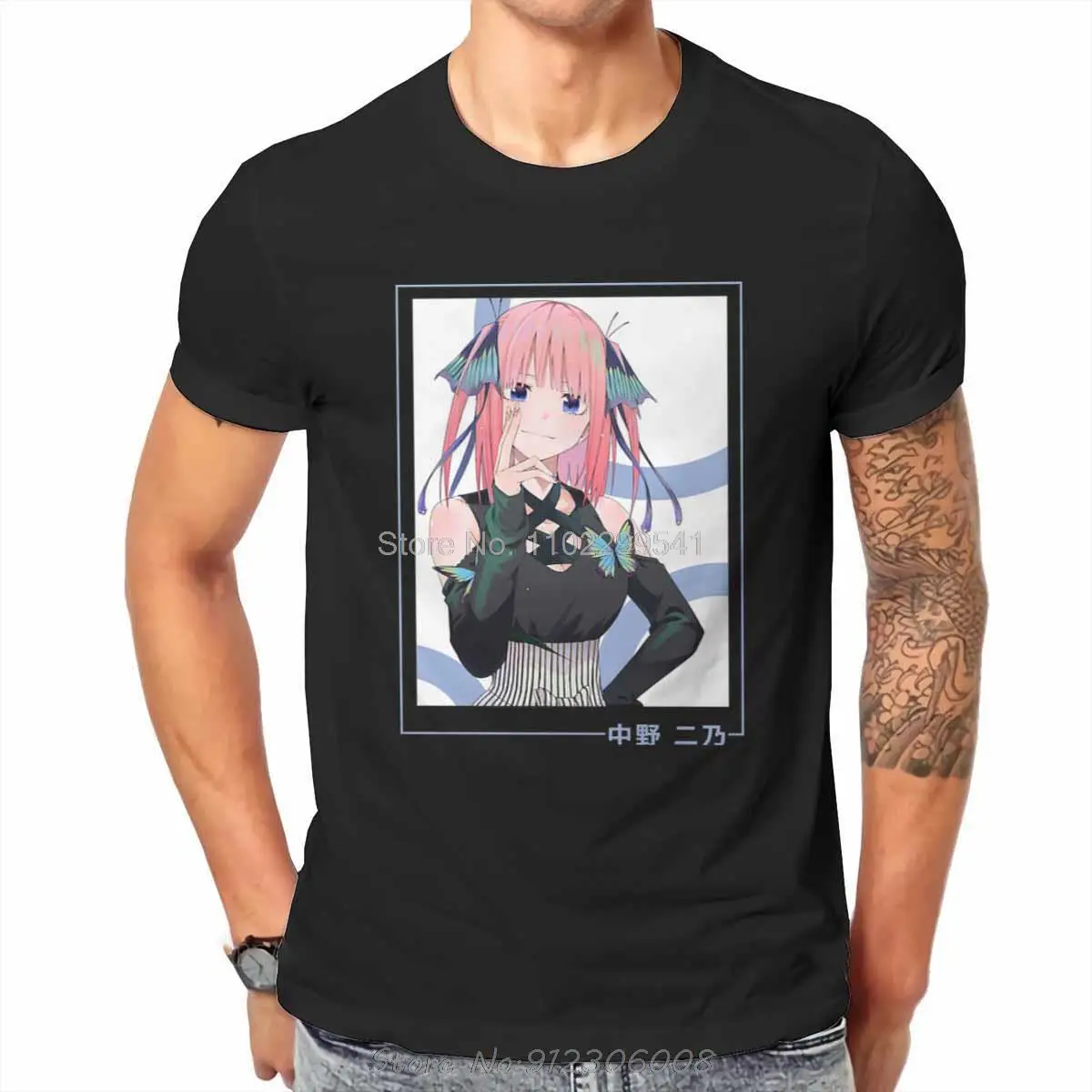 

Cute Nakano Nino Butterfly TShirt The Quintessential Quintuplets Oversize Cotton T Shirt Men Tees Harajuku Streetwear