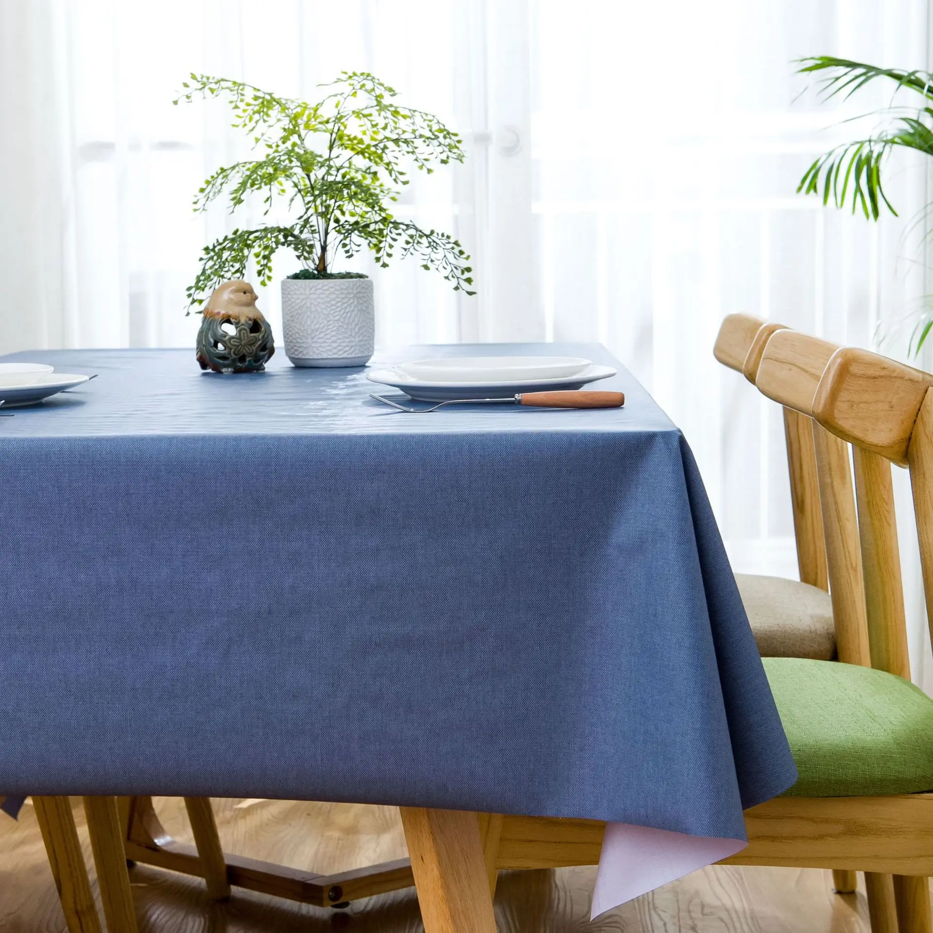 

2023 pure color cloth waterproof and oil proof PVC plastic tablecloth rectangular table table cloth_Ling63