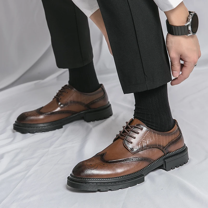 Мужская повседневная деловая обувь из натуральной кожи YOSBOGR