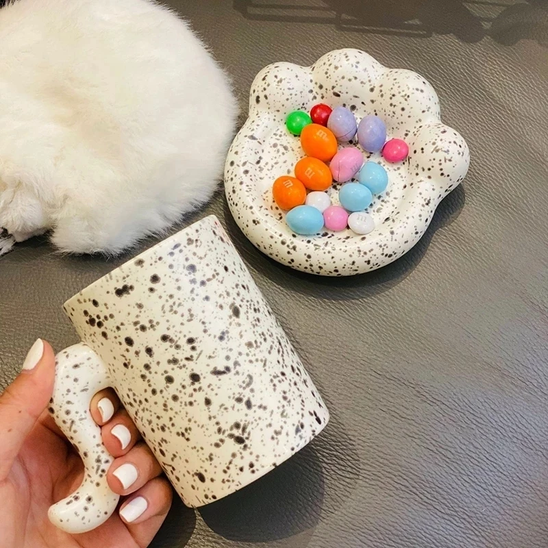 Керамическая кофейная чашка в скандинавском стиле с изображением кота