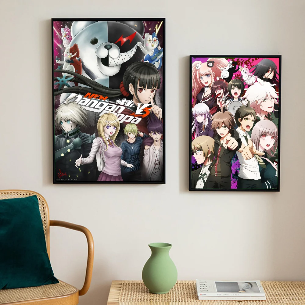 Anime Gmae Danganronpa Self-adhesive Art Poster Whitepaper Sticker DIY Room Bar Cafe Wall Decor