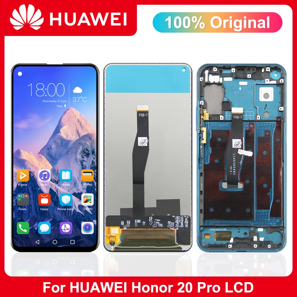 

6.26" Original Huawei Honor 20 Pro LCD Display Touch Screen Digitizer Assembly with Frame, For Honor20Pro AL10 L41 LCD Screen