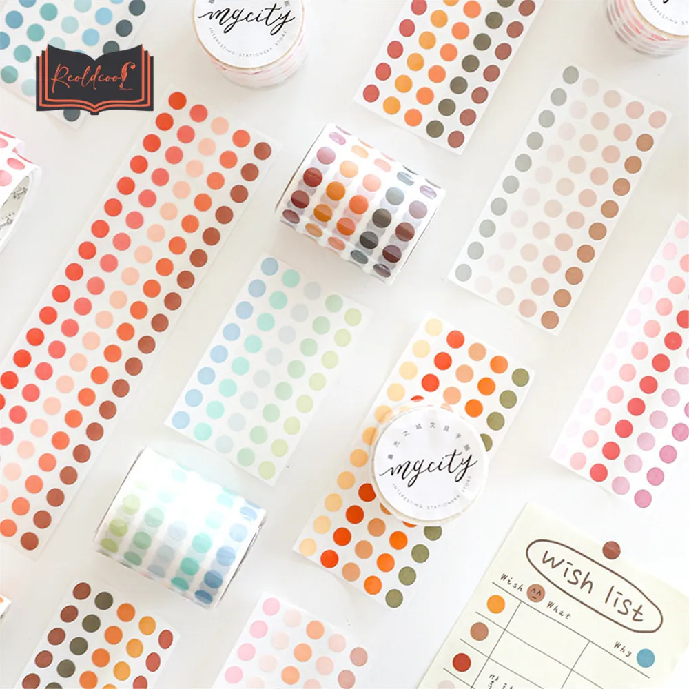 

Круглая точечная Васи-лента, 50 мм * 3 м, сделай сам, скрапбукинг, ручная запись, журналы, наклейки, Маскировочная лента, кавайные канцелярские ...