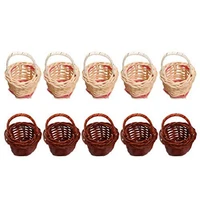 10pcs basket mini woven baskets with handles plant pots containers sundries makeup organizer for tiny baskets photo prop