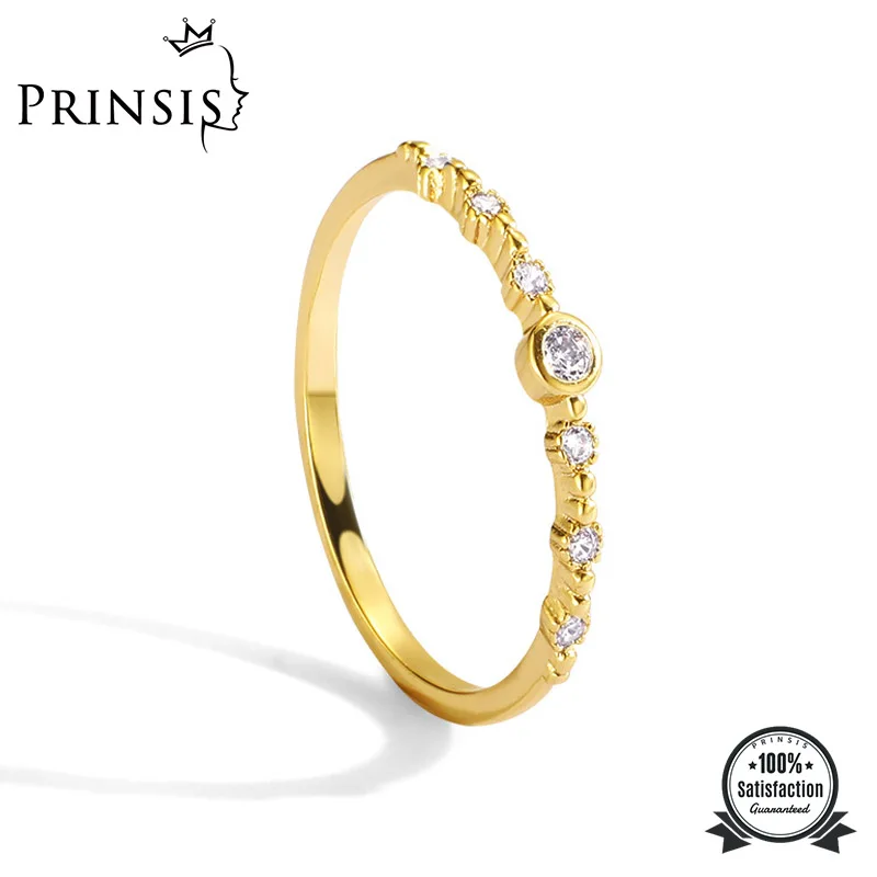 Модное кольцо PrinSis с неравномерной текстурой из циркония золотого цвета для женщин и девушек модные подарки на вечеринку и свадьбу ювелирные изделия P144