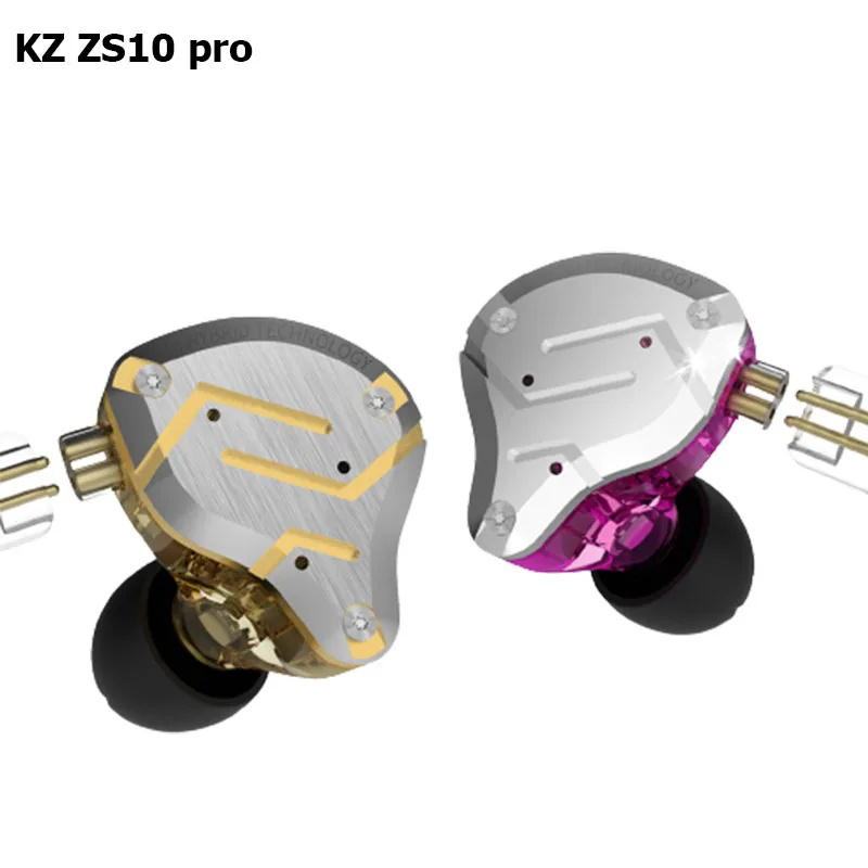 

KZ ZS10 PRO 4BA+1DD Unit Hybrid In-ear Earphones HIFI Metal Headset Music Sport Noise Cancelling Headset IPX5 Waterproof