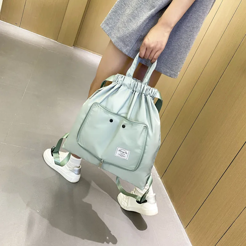 

Спортивный рюкзак для фитнеса для женщин, водонепроницаемая складная сумка для йоги с пучком, с кулиской, многофункциональный дорожный ран...