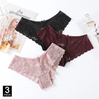 sexy panties for woman lace breathable female underwear panty transparent brief girl underpants set m xxl 3 pcslot