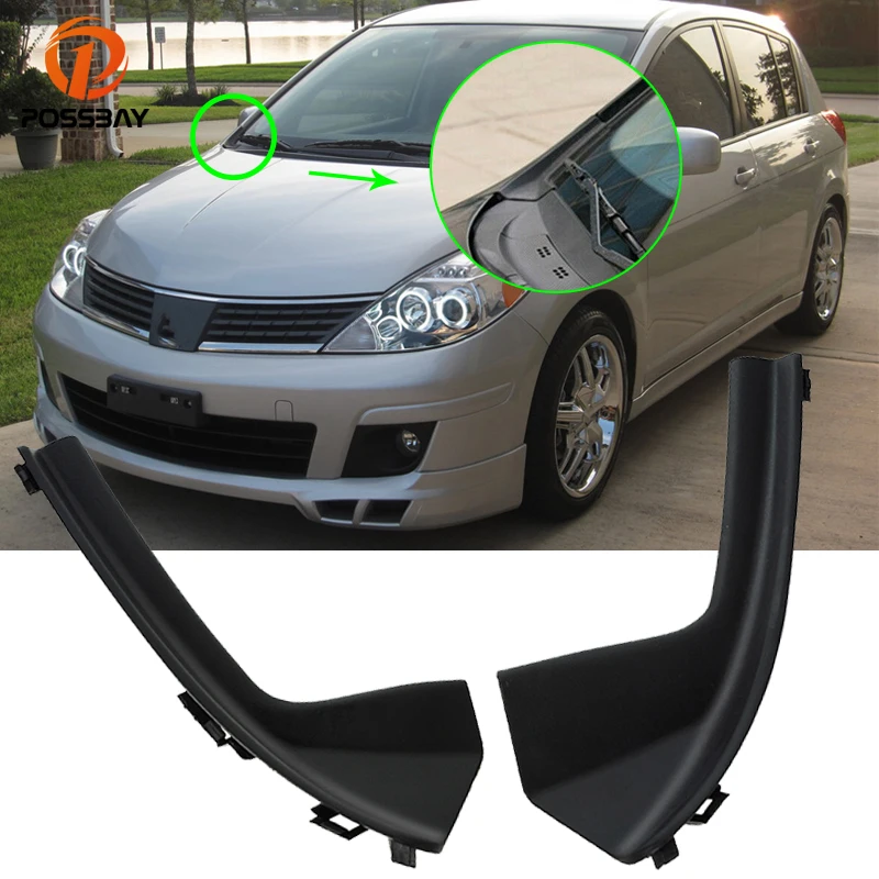 

Car Front Side Windshield Cowl Grille Outer Cover Cape Extension Trim for Nissan Versa Sedan Hatchback 2007-2012 Exterior Parts