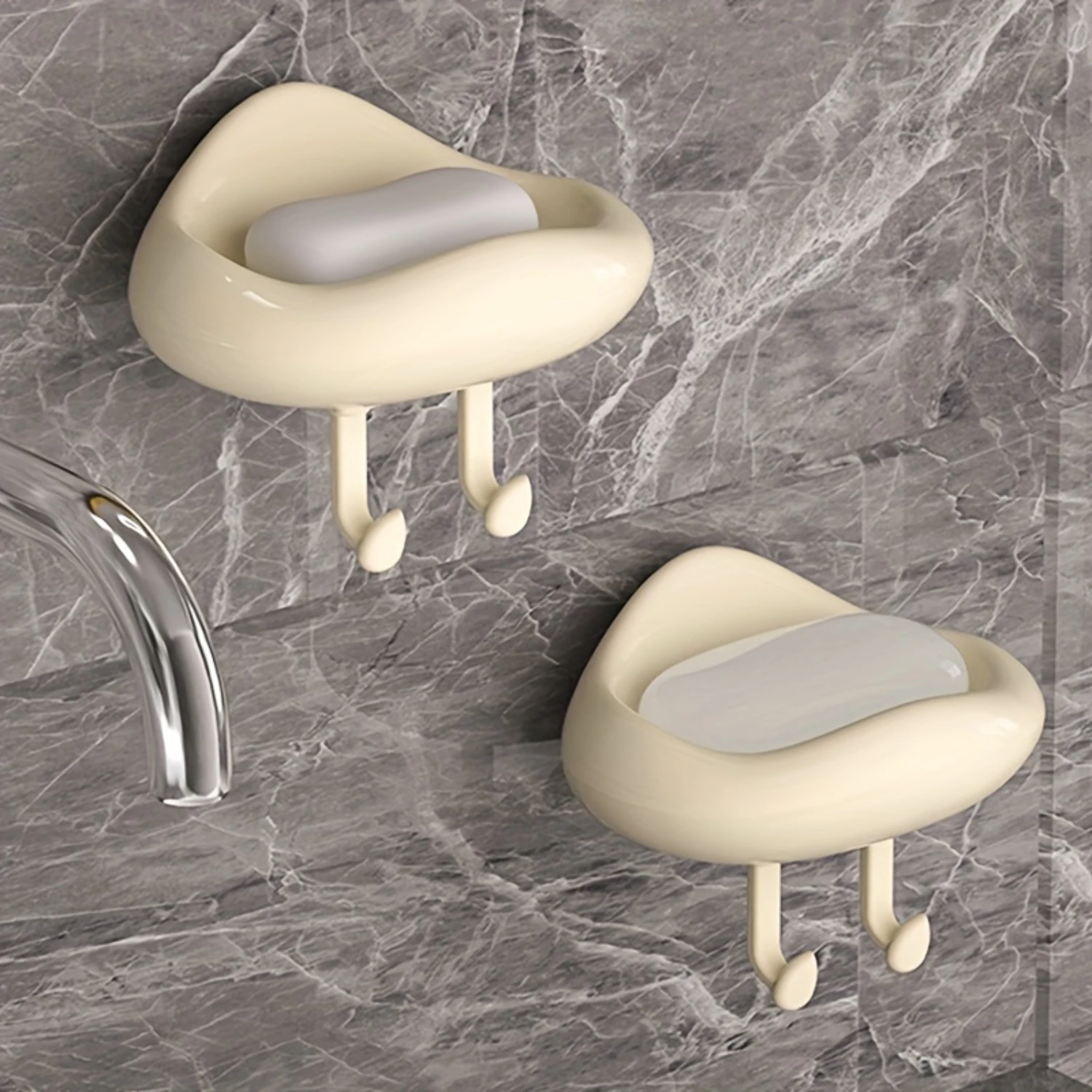 Набор из 3 предметов для мыла в ванной комнате пластиковый настенный поднос