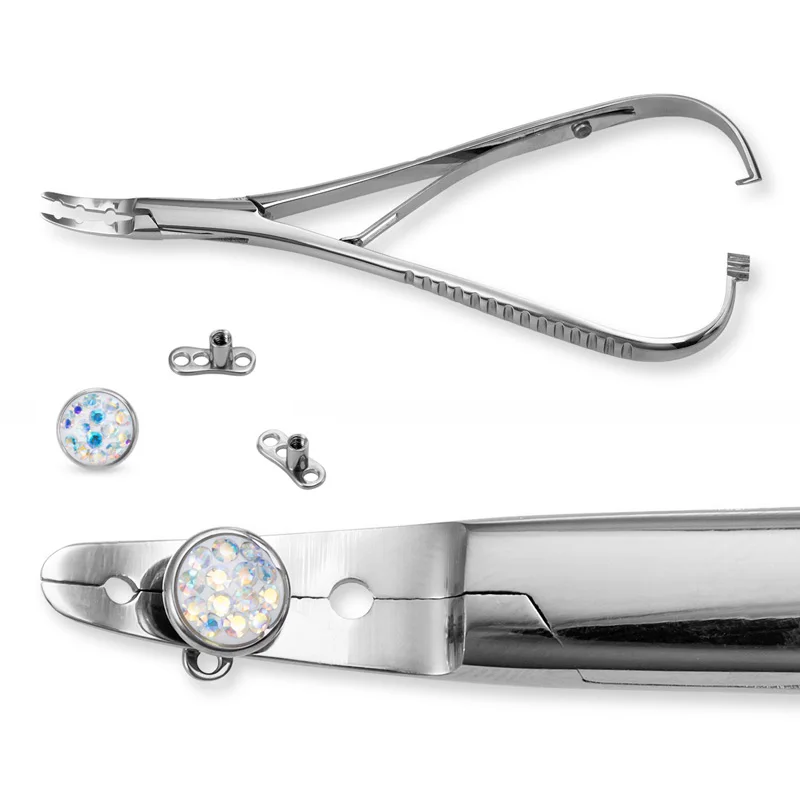 Профессиональный инструмент для пирсинга кожи дайверов, дермальный якорь, база, перфоратор, зажим, хирургическая сталь, держатели, плоскогубцы, украшения для тела, щипцы