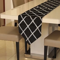 modern solid color lattice table runner fashionable european style western food model fabric
