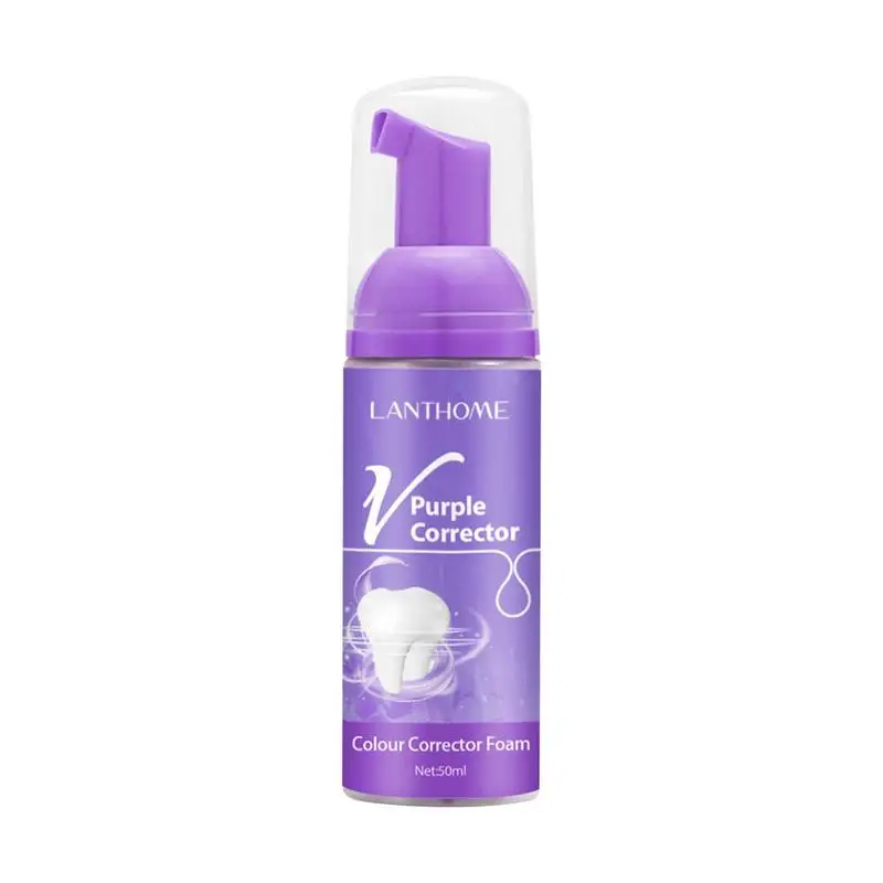 

White Teeth Mousse Teeth White Mousse Foam 50ml Purple Color Corrector Toothpaste For Teeth White Intensive Stain Removal
