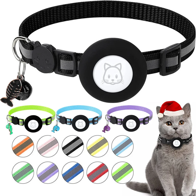 

Светоотражающий Нейлоновый Регулируемый Ошейник Airtag держатель для ошейника для собаки с защитой от потери держатель для ошейника для домашних животных Airtag Nylon Cat And Dog Co