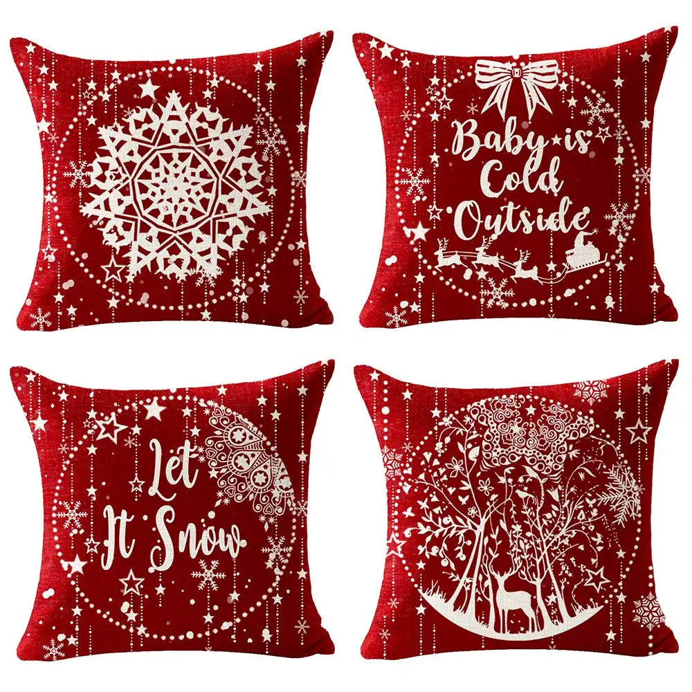 

Christmas red printed pillowcase, living room sofa cushion cover, home decoration, modern holiday party pattern hug pillowcase