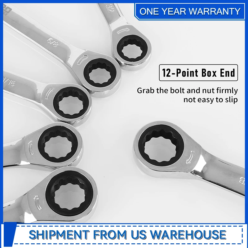 Набор из 14 ключей с храповым механизмом SAE 1/4 дюйма-7/8 дюйма набор комбинированных