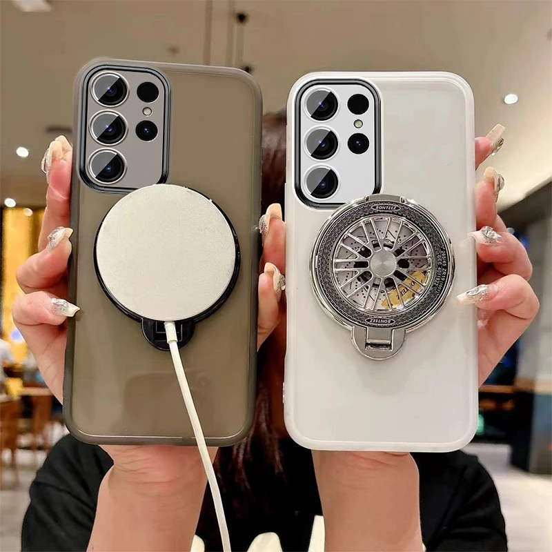 Магнитный чехол-подставка для Xiaomi Mi 14 T Pro M14T 13T 12T Redmi 14C 13C 12C Magsafe прозрачный чехол с