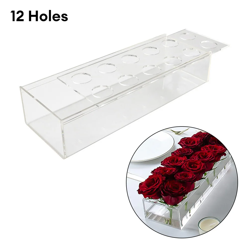 

Прозрачная прямоугольная акриловая ваза для цветов, центральный элемент, прозрачные длинные современные декоративные вазы, украшение для свадьбы, дома, комнаты, стола