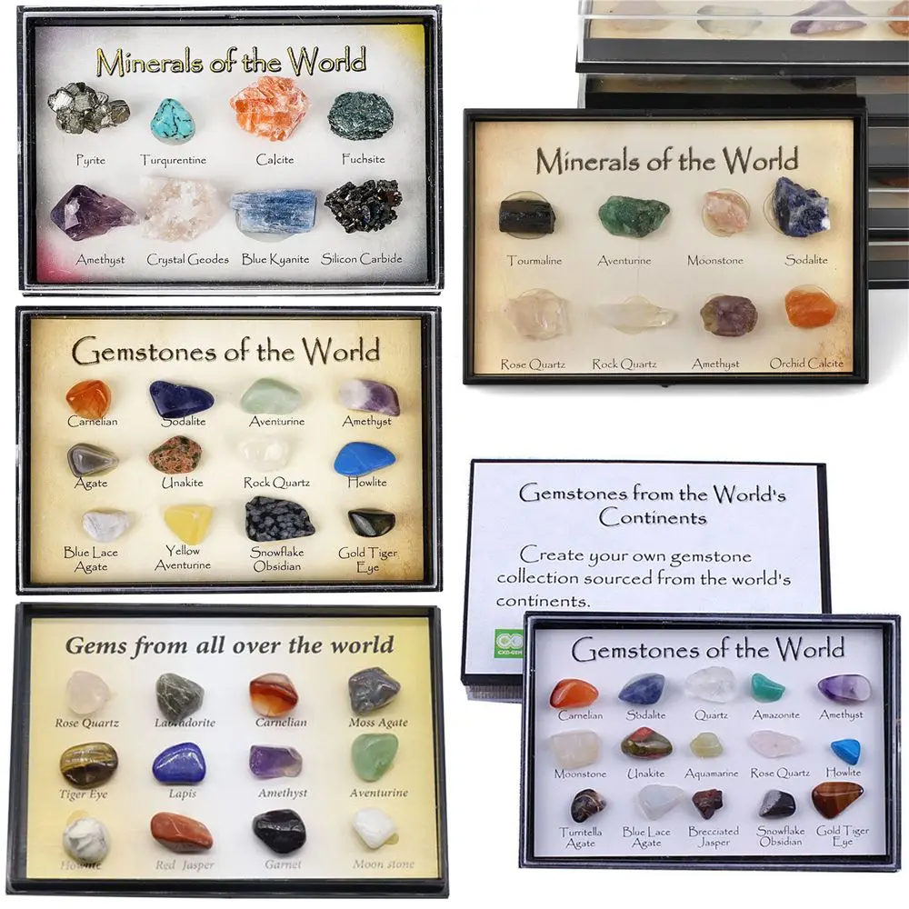 Minerals Of The World Quartz Crystal Mineral Specimen Ore Samples Natural Stone Collectible Raw Gemstones Gift